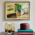 Load image into Gallery viewer, Original Vintage Mid Century Abstract Oil Painting from Sweden 1966
