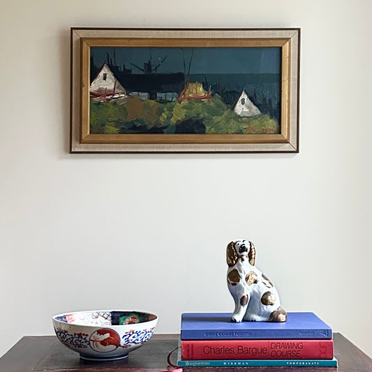 Mid Century Original Oil Painting From Sweden by K Christensen