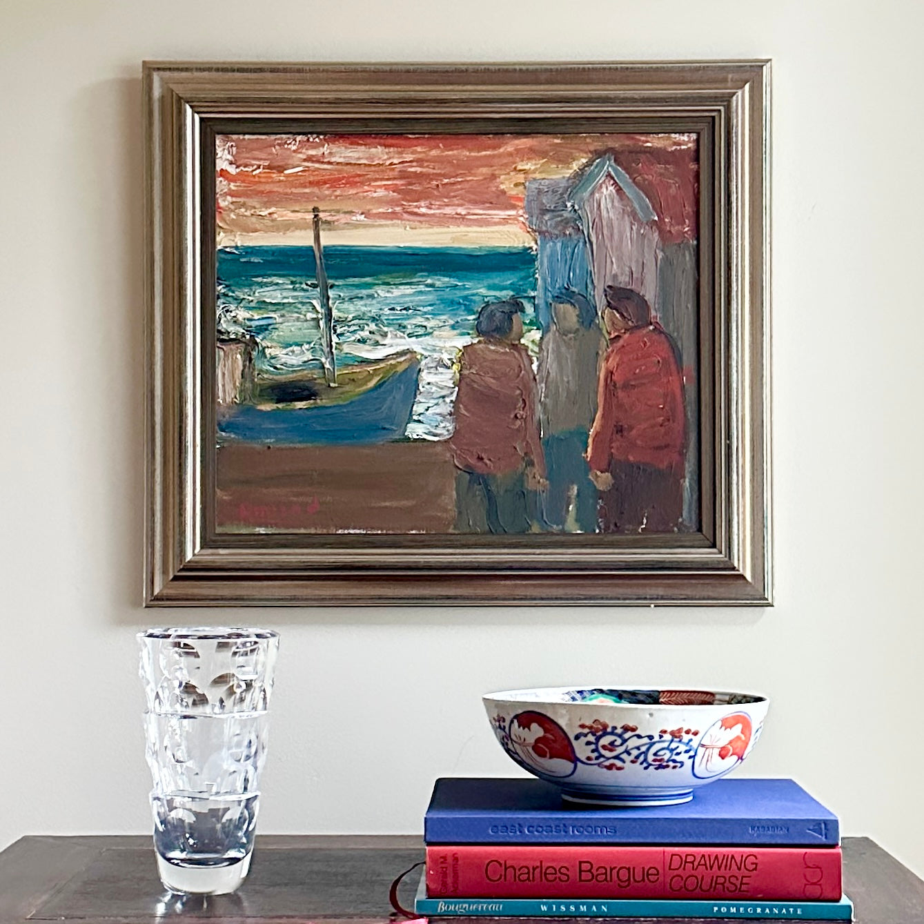 Vintage Mid Century Oil Painting Signed Emland from Sweden