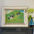 Load image into Gallery viewer, Vintage Original Cow Oil Painting from Sweden
