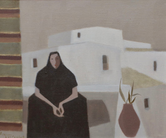 Vintage Swedish Oil Painting by Fabian Lundqvist 1960's