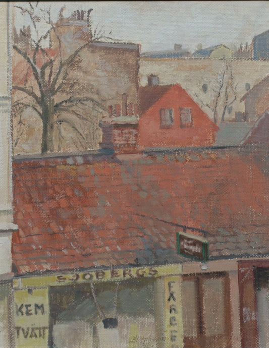 Vintage Swedish Oil Painting by E H Hansson 1946