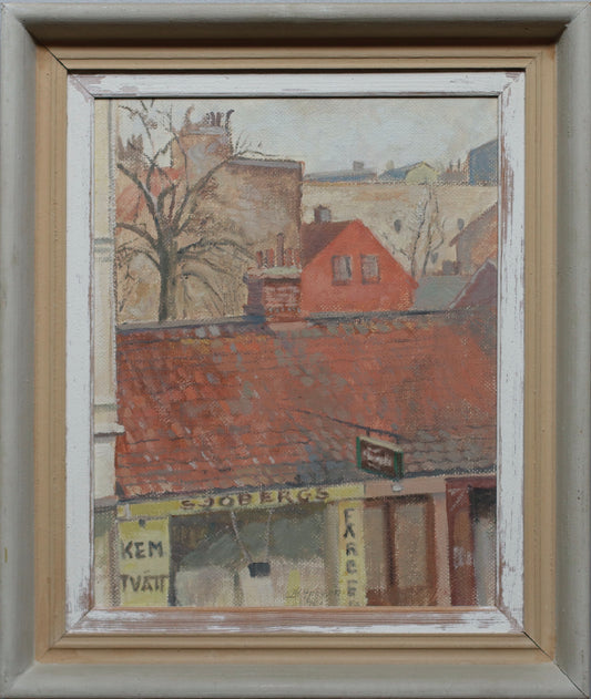 Vintage Swedish Oil Painting by E H Hansson 1946
