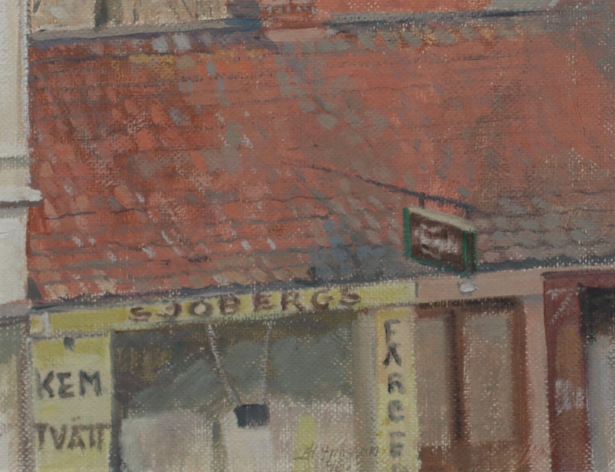 Vintage Swedish Oil Painting by E H Hansson 1946