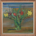 Load image into Gallery viewer, Large Vintage Flower Painting from Sweden by H Rosenquist 1949
