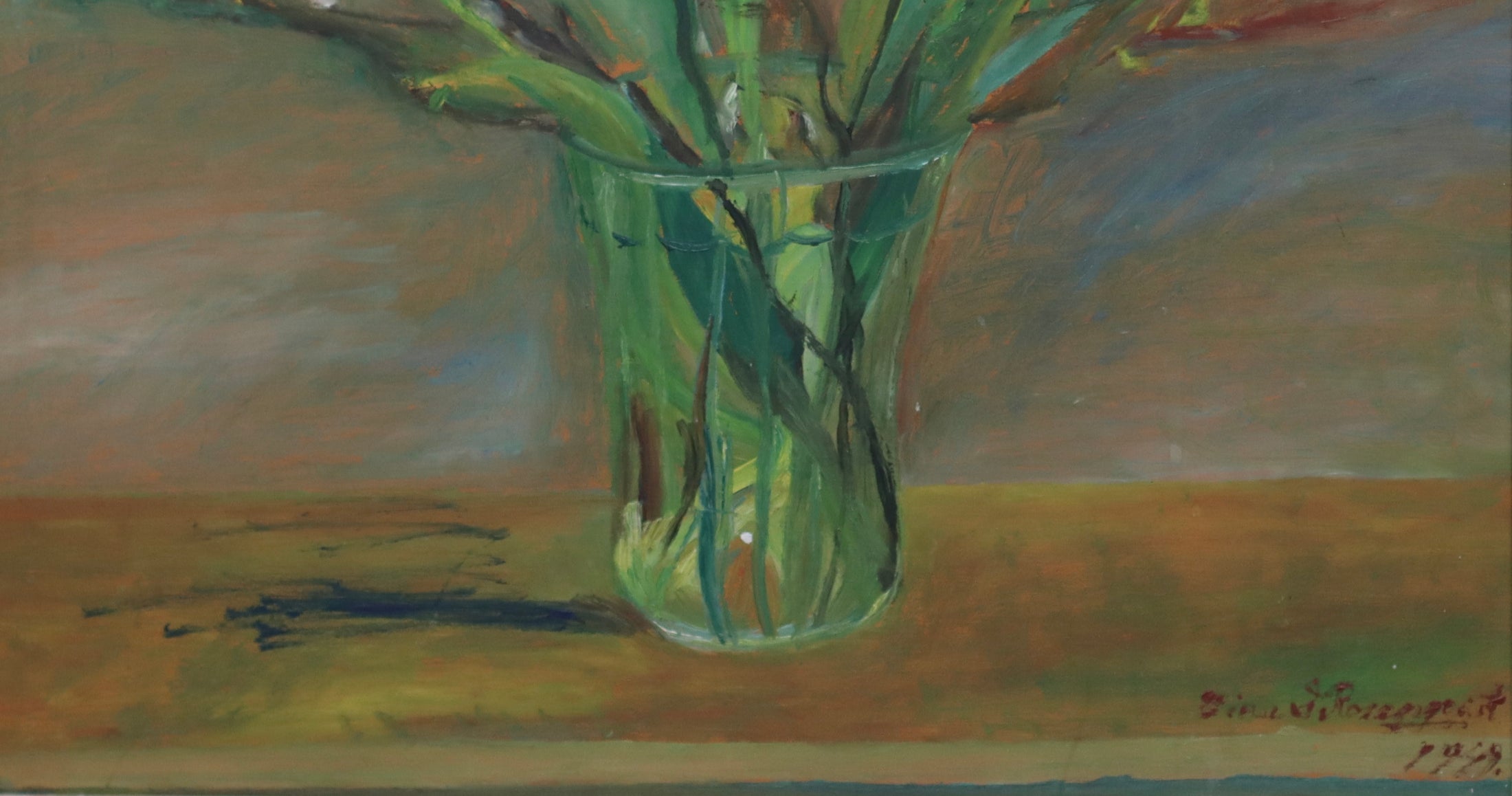 Large Vintage Flower Painting from Sweden by H Rosenquist 1949