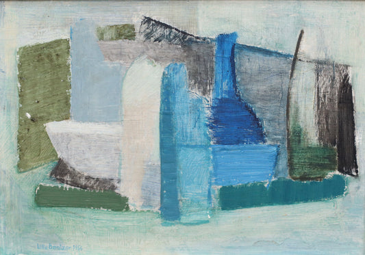 Mid Century Oil Painting From Sweden by U Bentzer 1956