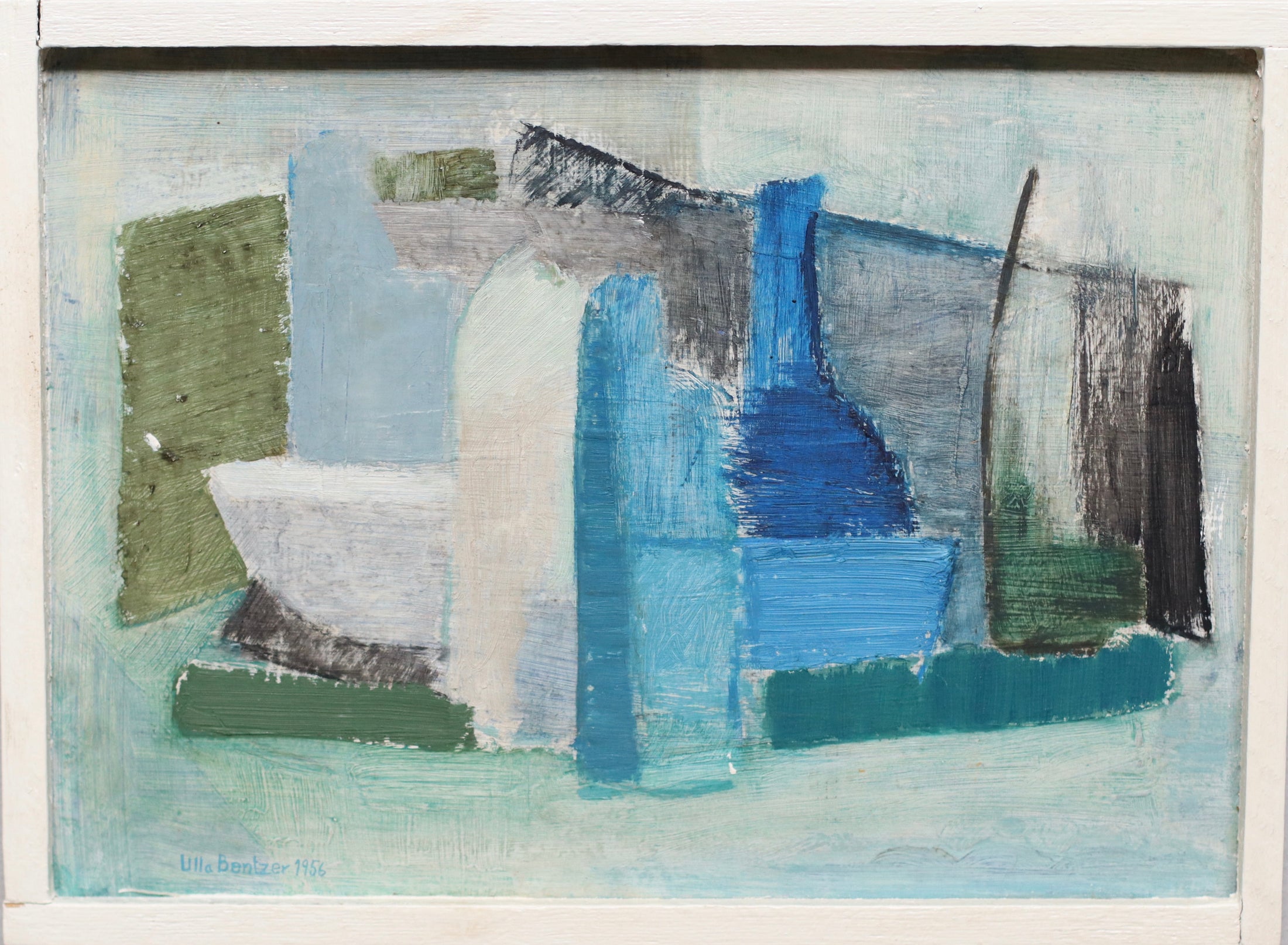 Mid Century Oil Painting From Sweden by U Bentzer 1956