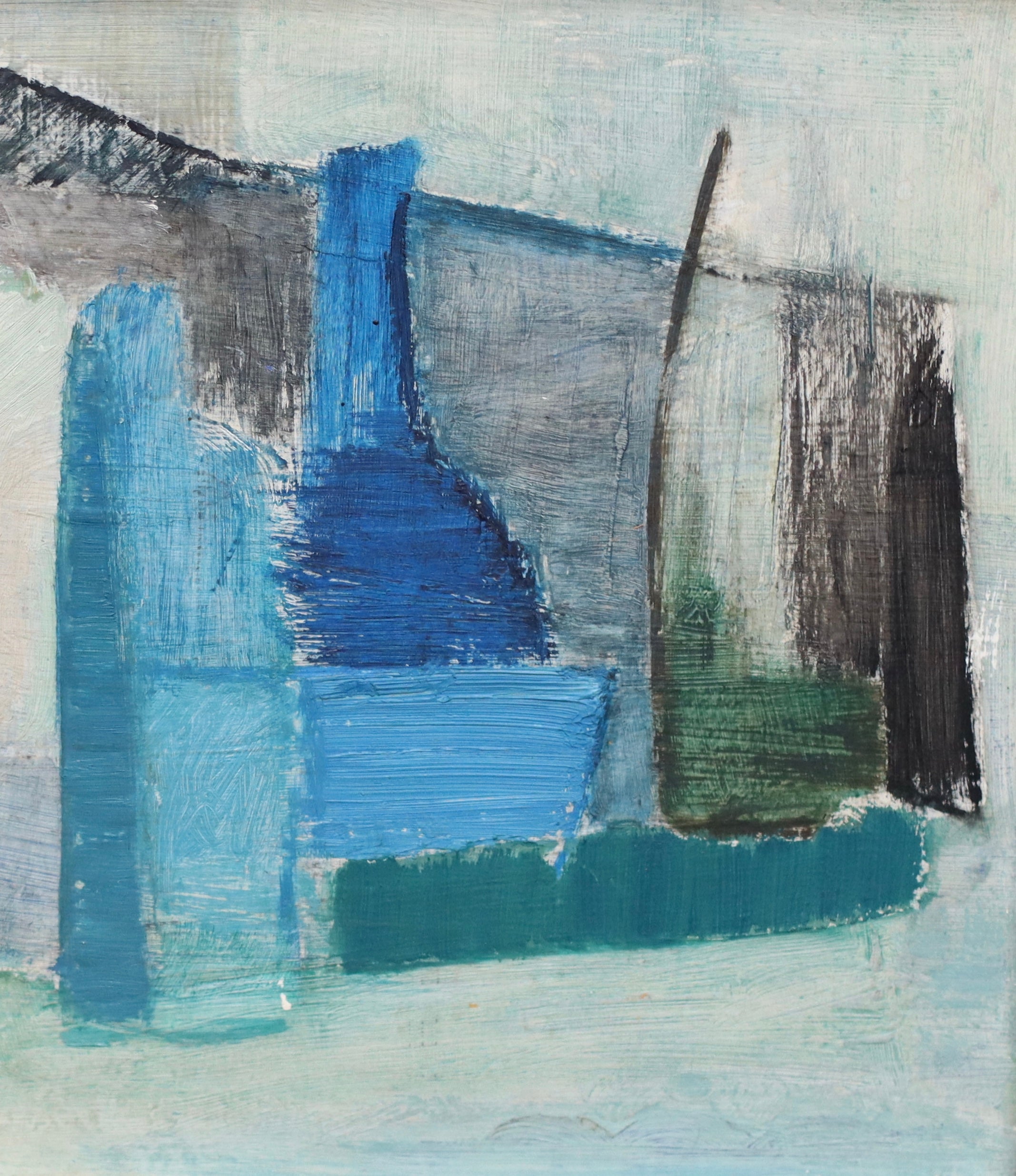 Mid Century Oil Painting From Sweden by U Bentzer 1956
