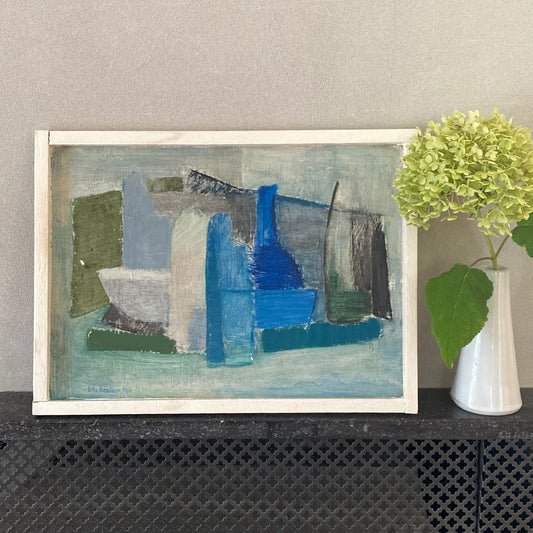 Mid Century Oil Painting From Sweden by U Bentzer 1956