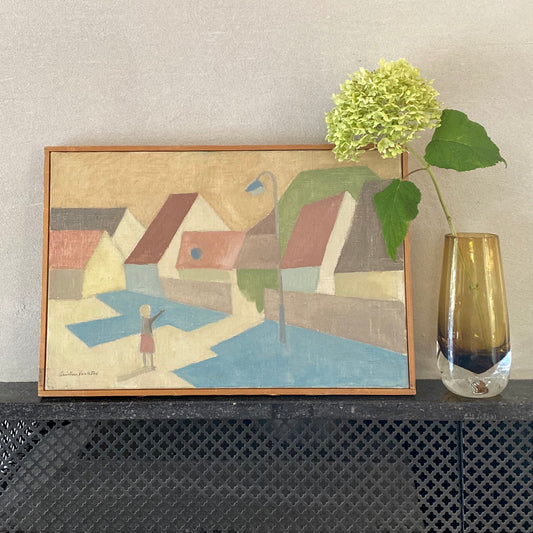 Mid Century Oil Painting by Christian Voulethe from 1959