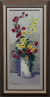 Mid Century Still Life Oil Painting by Tage Ahlm From Sweden