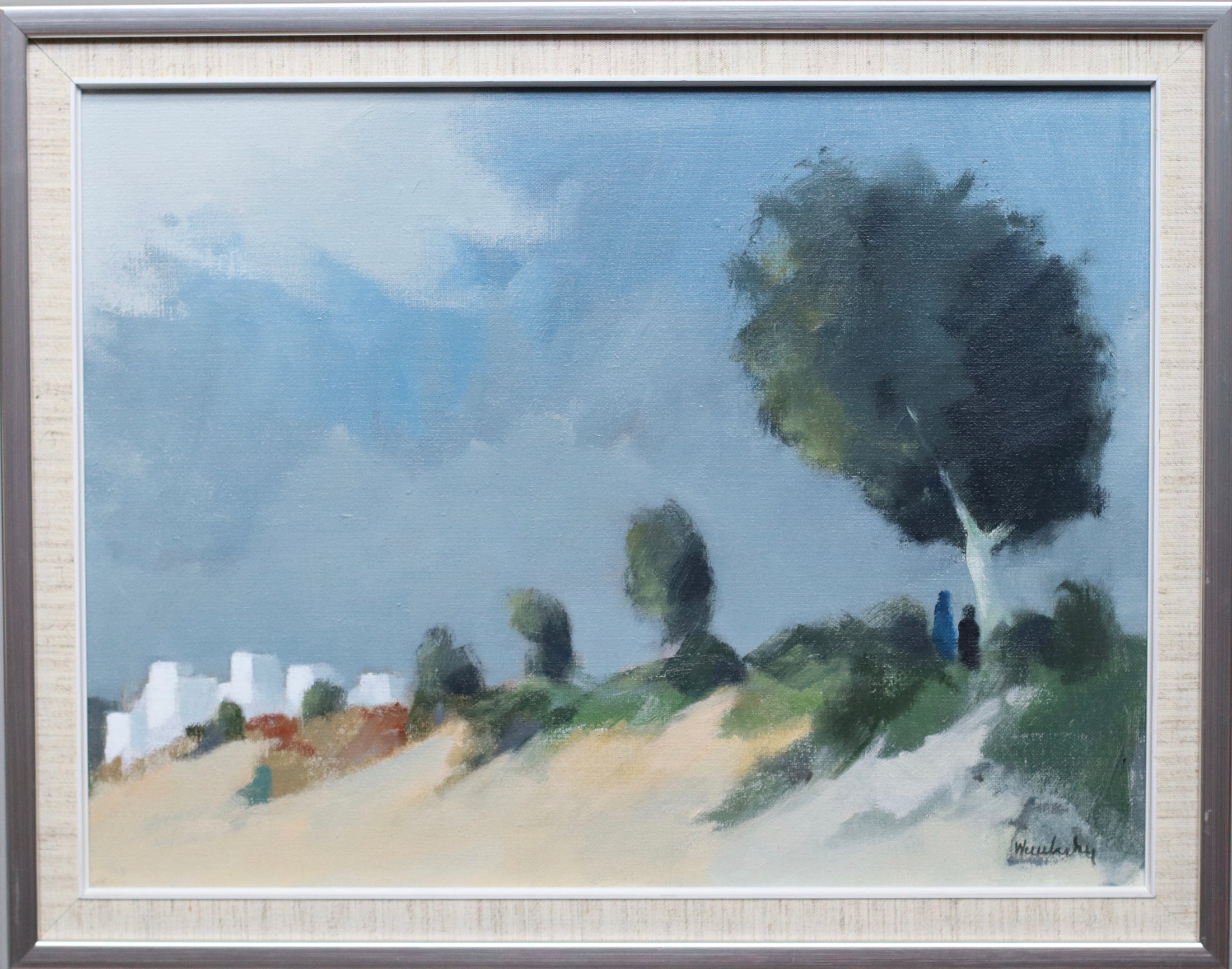 Mid Century Vintage Painting by Stig Wernheden from Sweden
