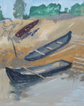 Load image into Gallery viewer, Original Framed Oil From Sweden of Boats 1967
