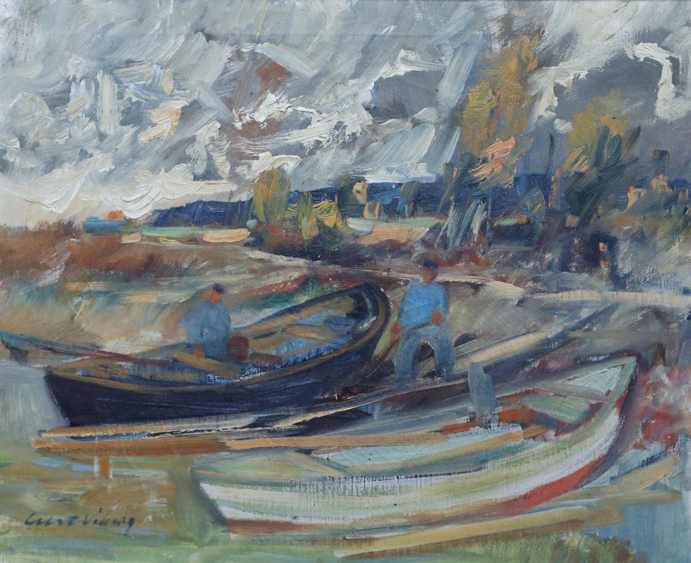 Vintage Oil Painting By Curt Viberg From Sweden