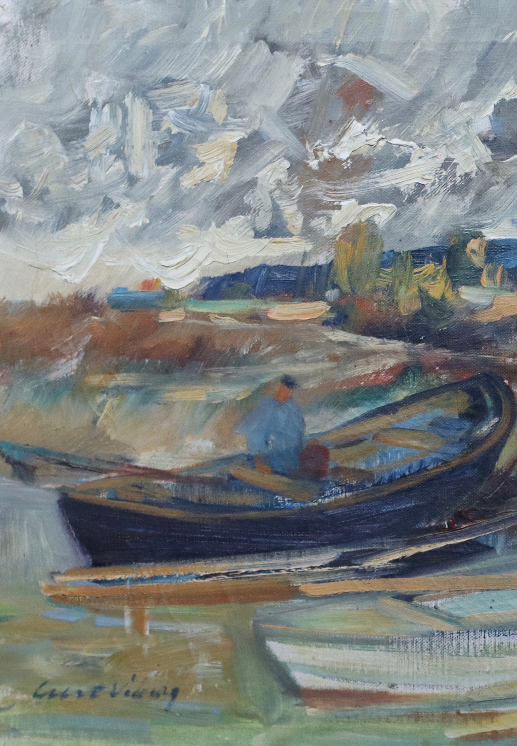 Vintage Oil Painting By Curt Viberg From Sweden
