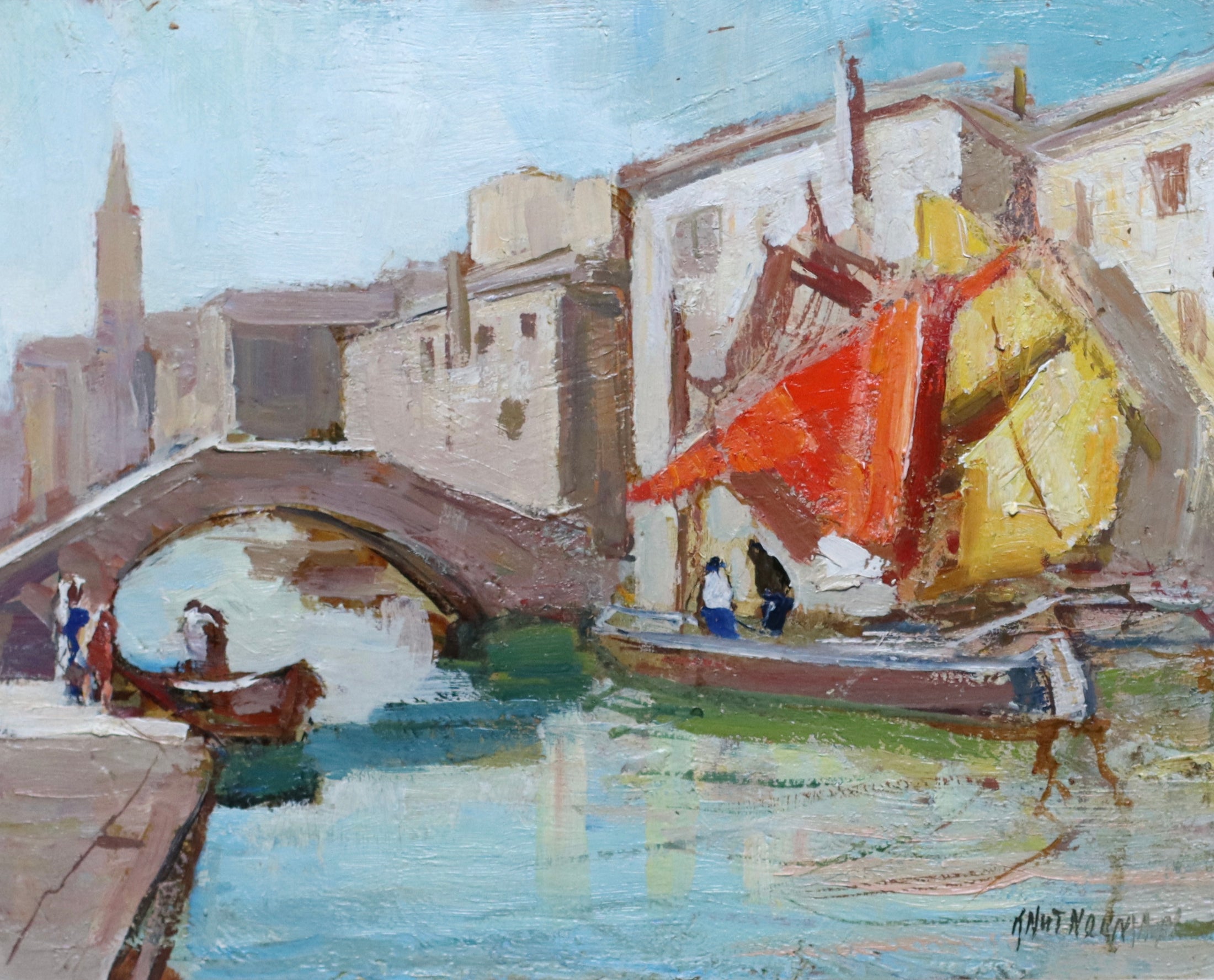 Framed Vintage Oil Painting By Knut Norman From Sweden