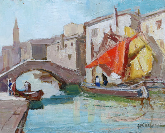 Framed Vintage Oil Painting By Knut Norman From Sweden