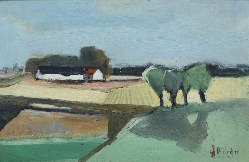 Vintage Landscape Oil Painting From Sweden By John Bören 1960s