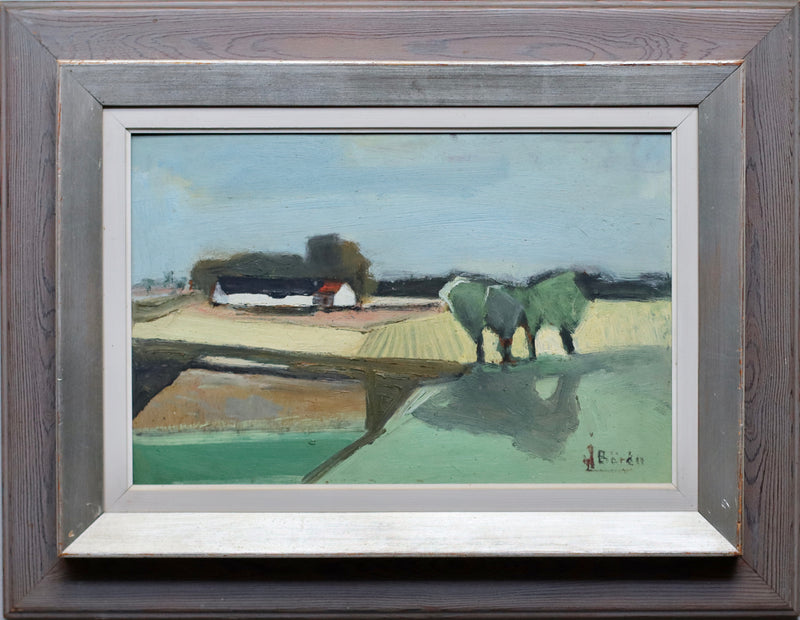 Vintage Landscape Oil Painting From Sweden By John Bören 1960s