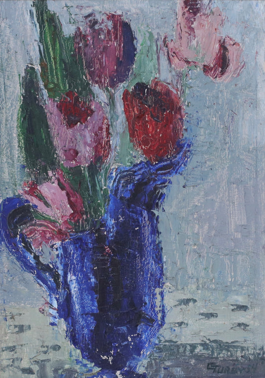 Mid Century Vintage Oil Painting From Sweden by Greta Turén 1954