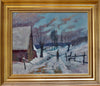 Vintage Winter Oil Painting From Sweden by Bertil Landelius