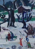 Load image into Gallery viewer, Mid Century Winter Landscape Painting By Greta Turén 1951

