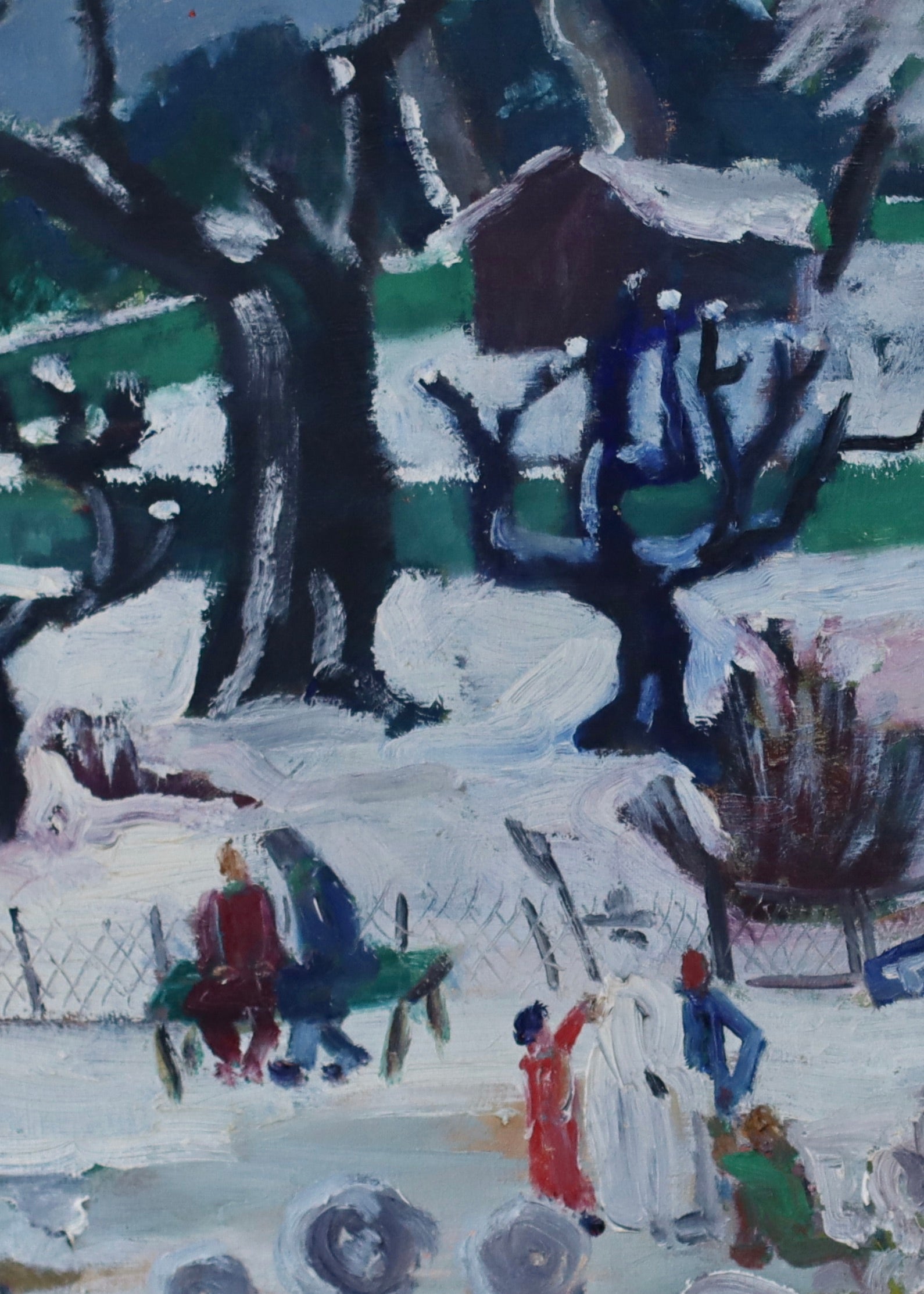 Mid Century Winter Landscape Painting By Greta Turén 1951