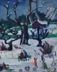 Load image into Gallery viewer, Mid Century Winter Landscape Painting By Greta Turén 1951
