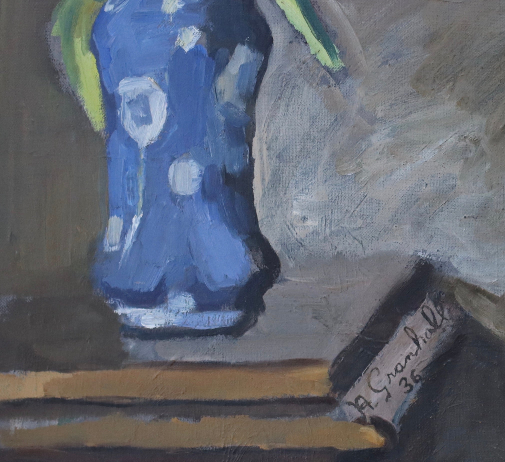 Vintage Still Life Oil Painting By Arne Granhall From Sweden 1936