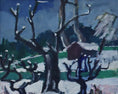 Load image into Gallery viewer, Mid Century Winter Landscape Painting By Greta Turén 1951
