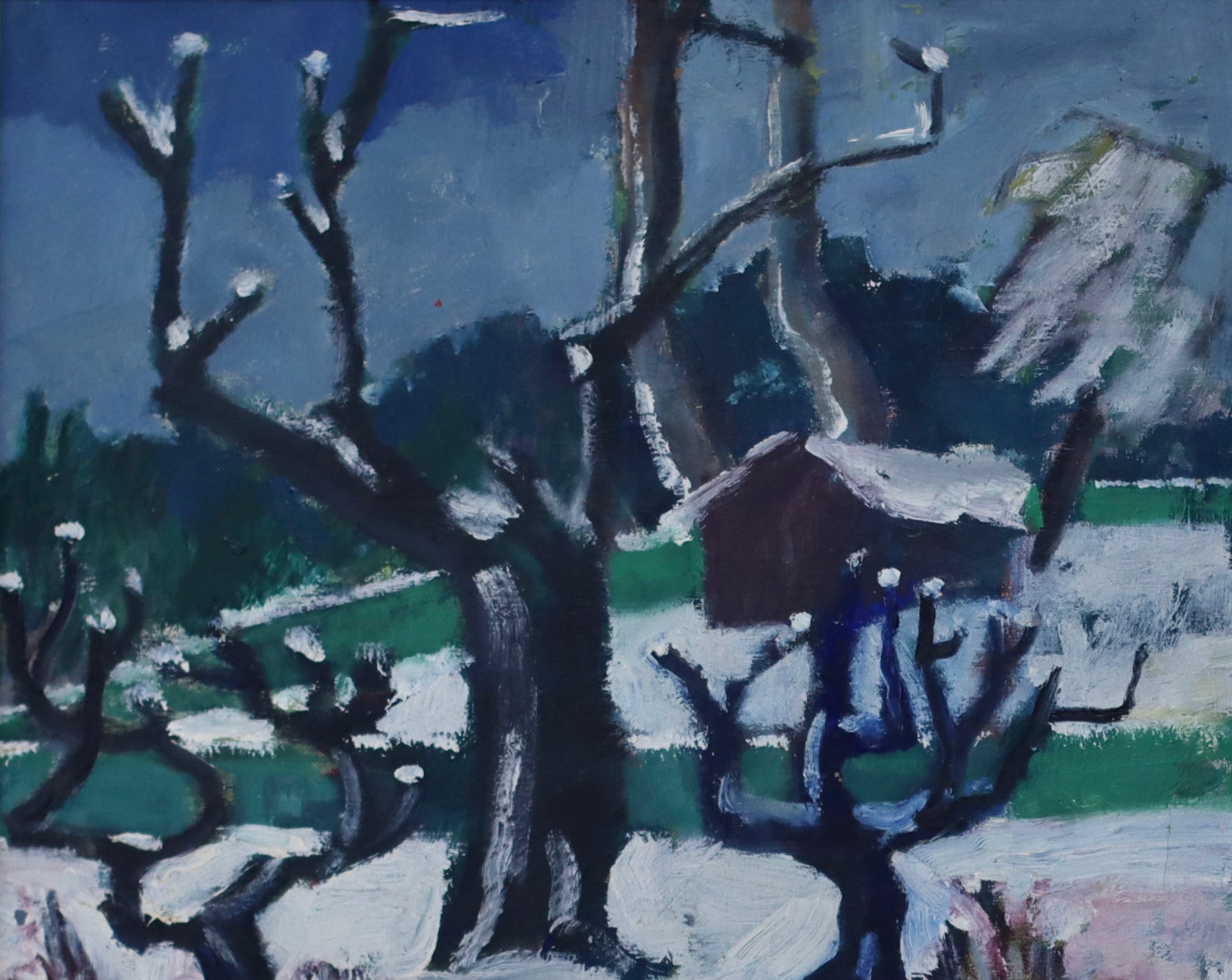 Mid Century Winter Landscape Painting By Greta Turén 1951