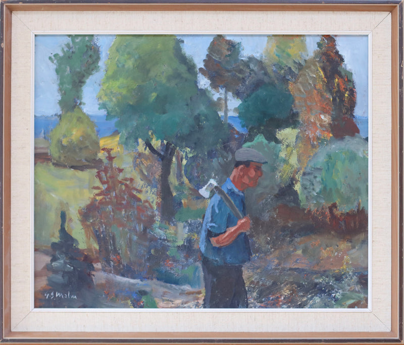 Vintage Mid Century Oil Painting From Sweden by Gunnar S Malm