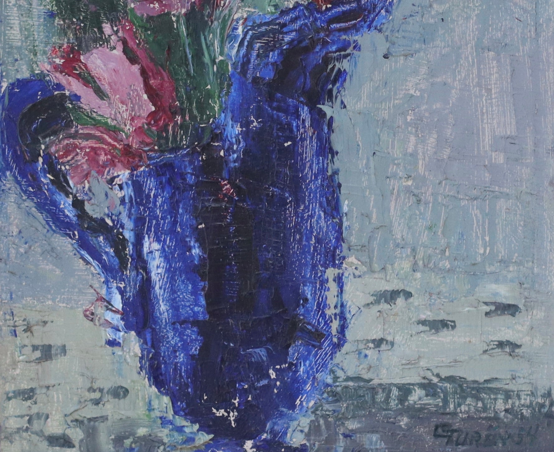 Mid Century Vintage Oil Painting From Sweden by Greta Turén 1954