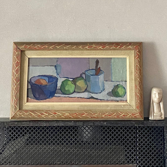 Mid Century Still Life Oil Painting By Ebbe Eberhardson Sweden