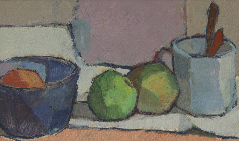 Mid Century Still Life Oil Painting By Ebbe Eberhardson Sweden