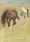 Vintage Oil Painting of Horses by Anders A Jönsson Sweden