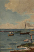 Load image into Gallery viewer, Original Mid Century Seascape Oil Painting By Gustav Berlin 1966
