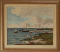 Load image into Gallery viewer, Original Mid Century Seascape Oil Painting By Gustav Berlin 1966
