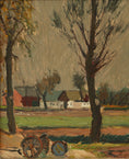 Load image into Gallery viewer, Original Oil Painting Mid Century Landscape By Gideon Isacsson
