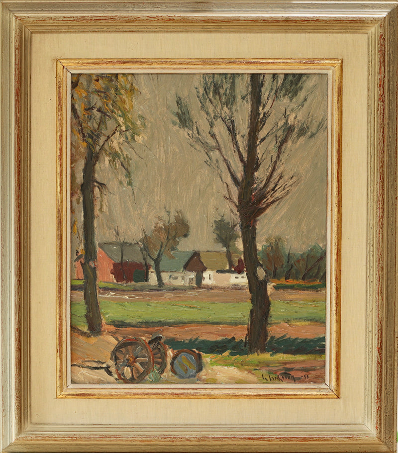 Original Oil Painting Mid Century Landscape By Gideon Isacsson