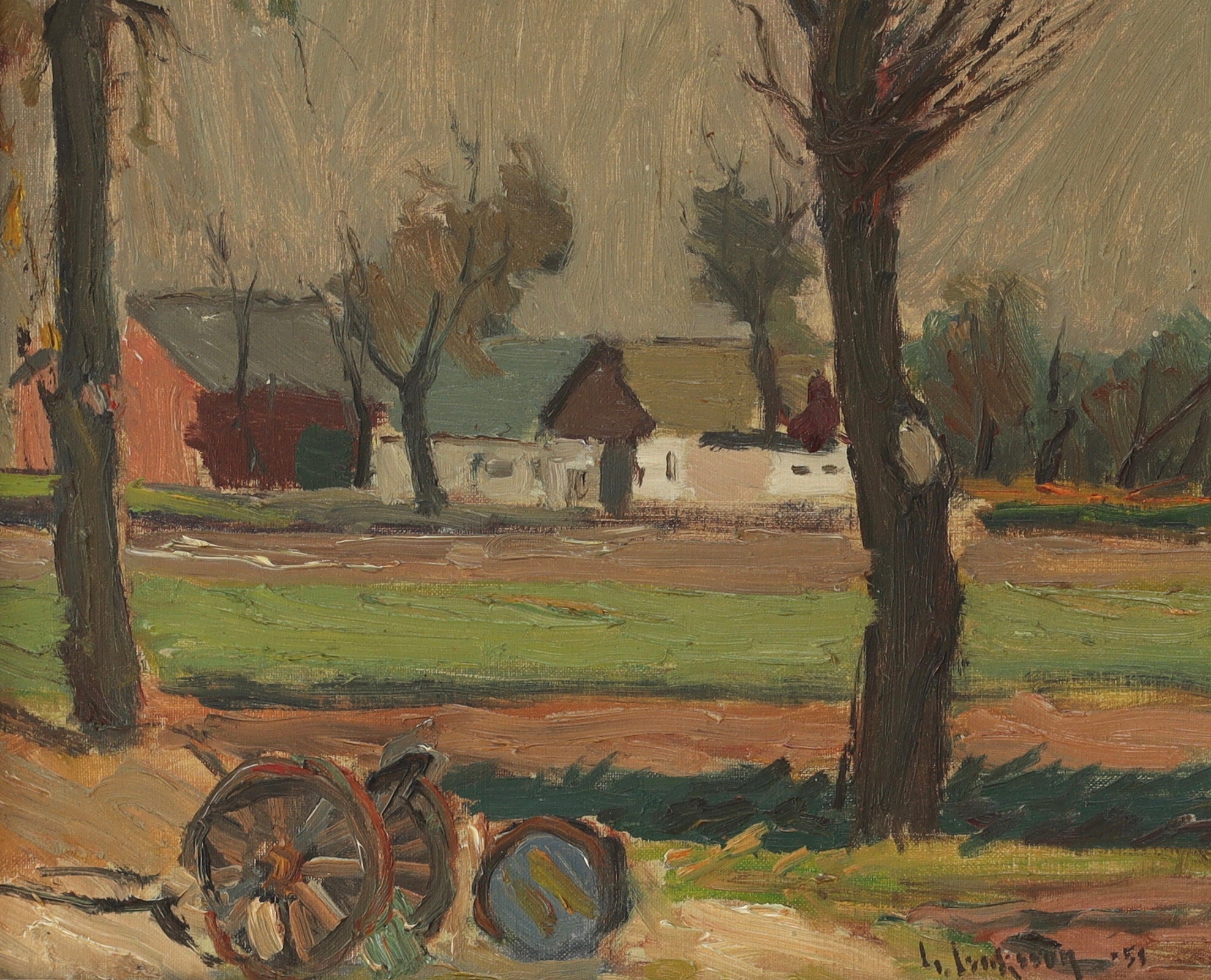 Original Oil Painting Mid Century Landscape By Gideon Isacsson