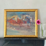 Vintage Art Room Abstract Oil Painting From Sweden