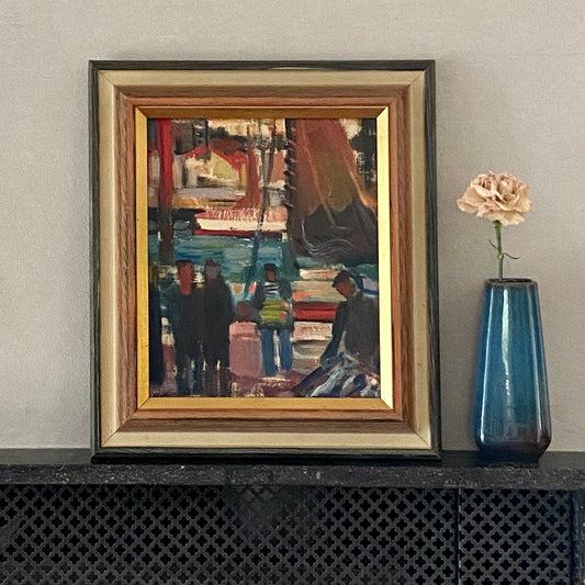 Original Mid Century Oil Painting By Göte Rex Sweden