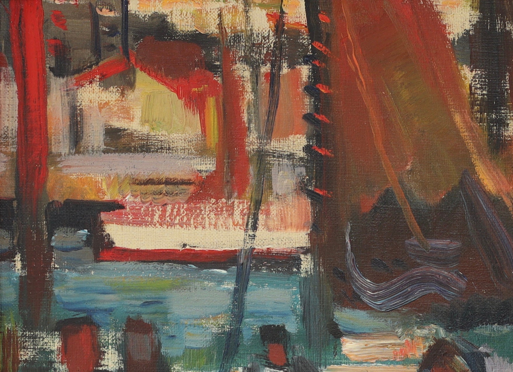 Original Mid Century Oil Painting By Göte Rex Sweden