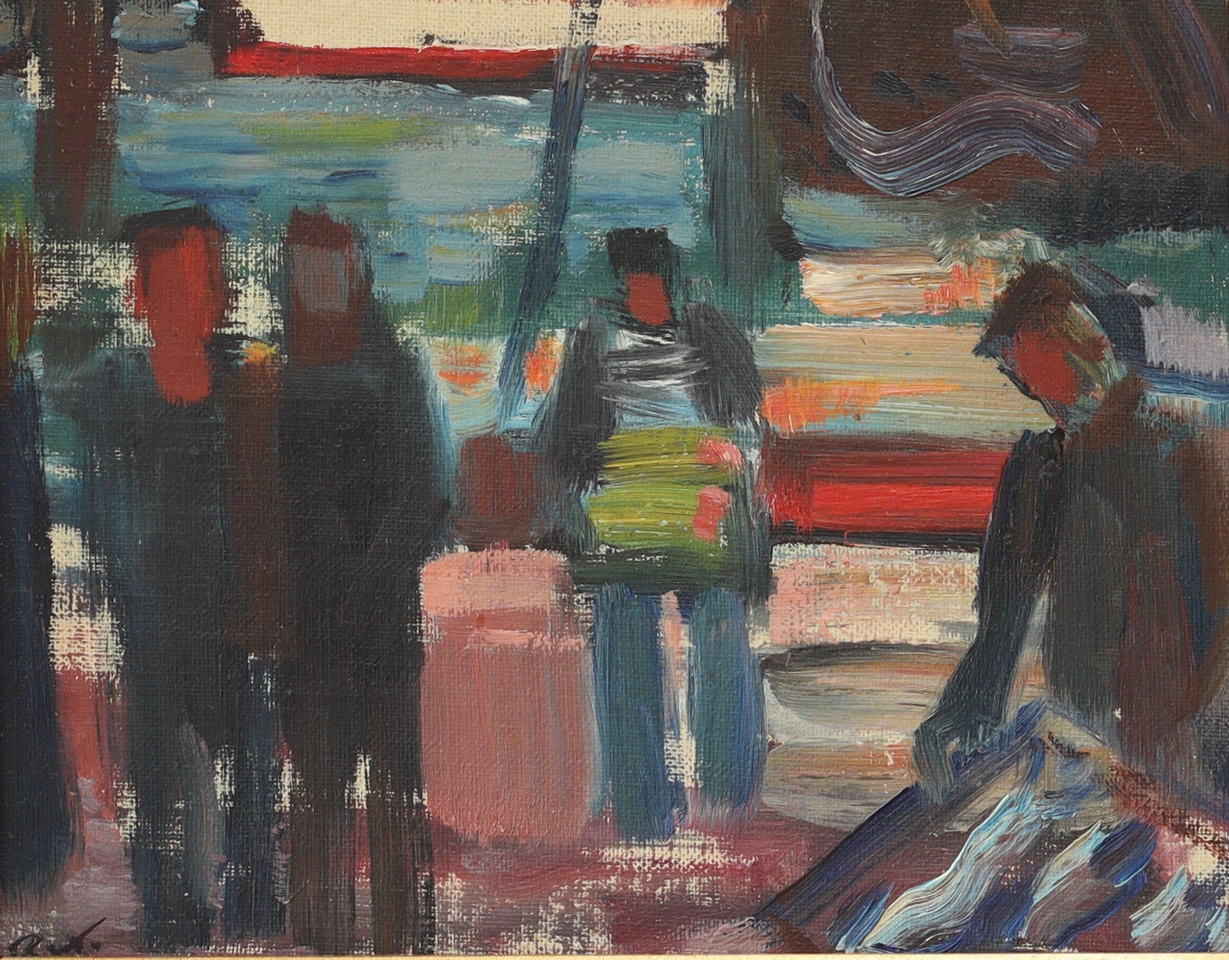 Original Mid Century Oil Painting By Göte Rex Sweden