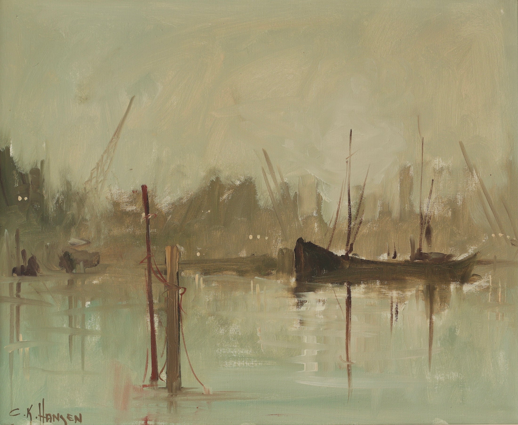 Vintage Original Oil Painting From Sweden By CK Hansen