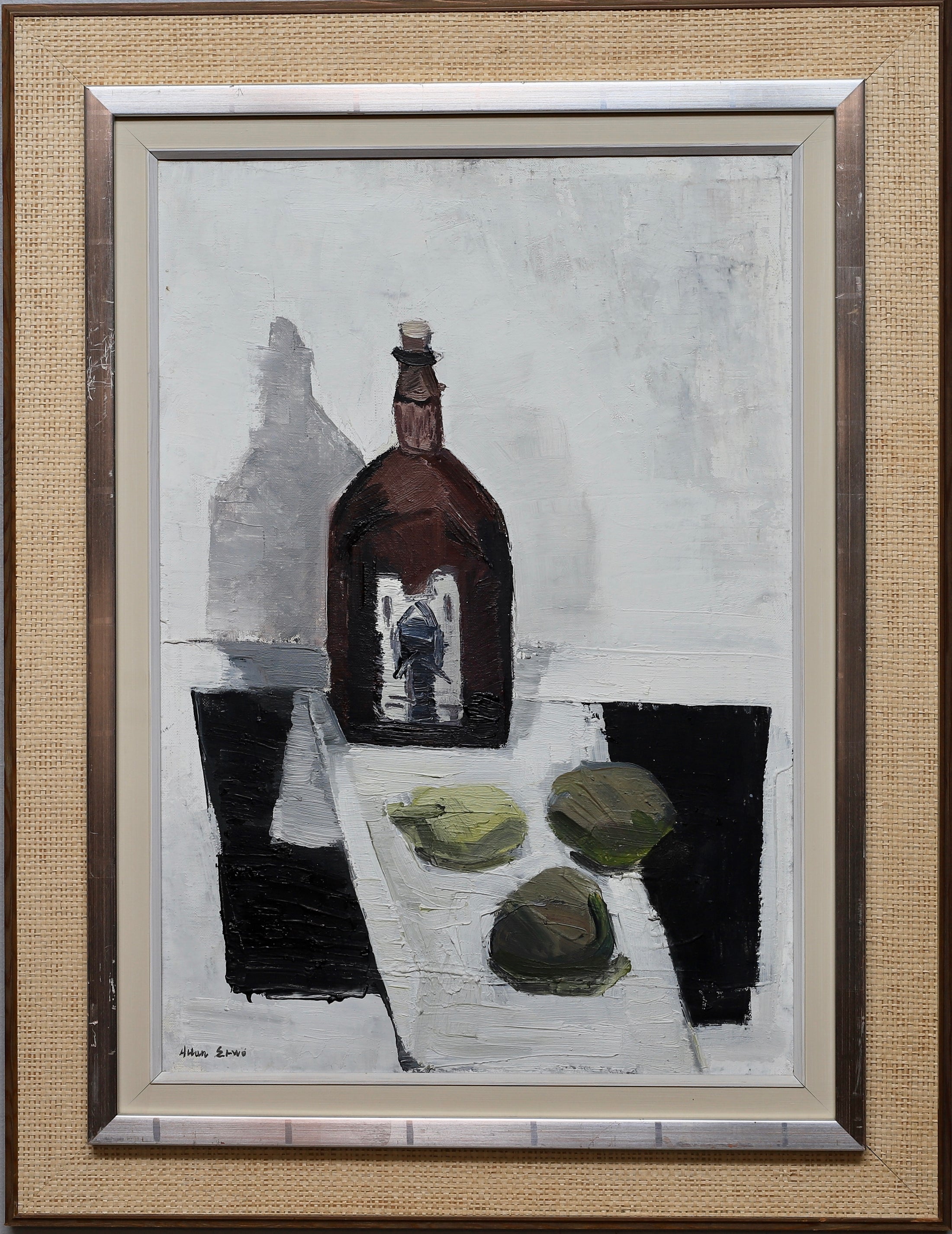 Mid Century Still Life Oil Painting By Allan Erwö Sweden