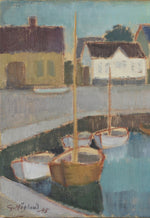 Mid Century Original Oil Painting by G Höglund Sweden