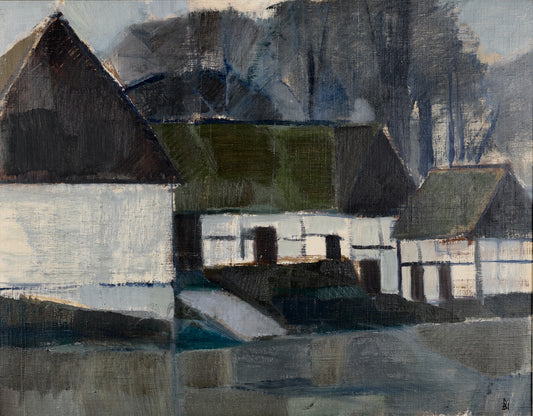 Vintage Original Mid Century Landscape Oil Painting Sweden